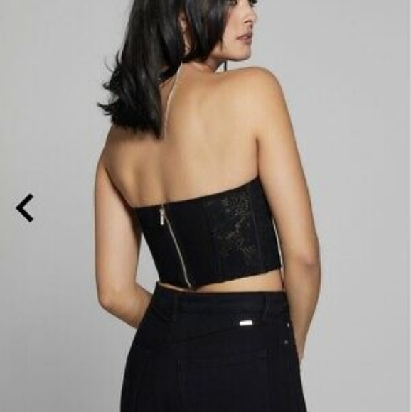 GUESS Marciano Sarah Black Lace Bustier Corset Crop Top - Size XS - Picture 5 of 5